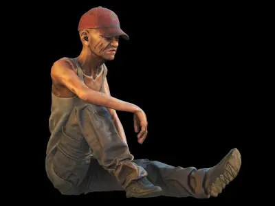 Homeless Person Jerry Low-poly 3D model