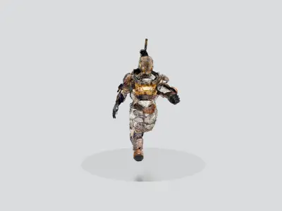 Burnt Steel Soldier Game Ready Rigged And Animated  Low-poly 3D model