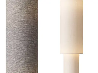 H M Fabric and Metal Floor Lamp 3D model