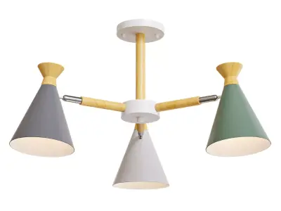 OLA Chandelier 3 lamps Low-poly 3D model