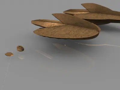 Heneturianer Spaceships Low-poly 3D model