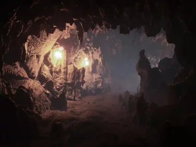 Volcanic Cave Modular Set Low-poly 3D model