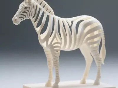 3251  Hollow Zebra with Cutout Stripes  3D Model  STL 3D print model