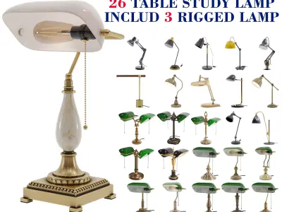 26 Table Study Light 3D model