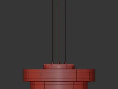 STRATA glass pendant light hanging from ceiling 3D model