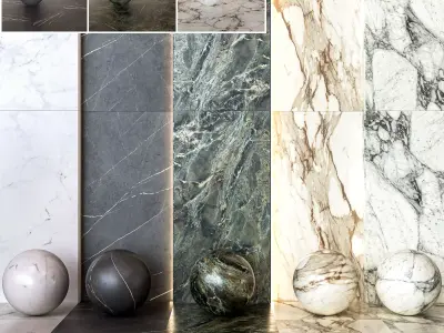 Marazzi Allmarble Vol 2 - Marble Tiles - 5 Colors -Set of 16 Texture