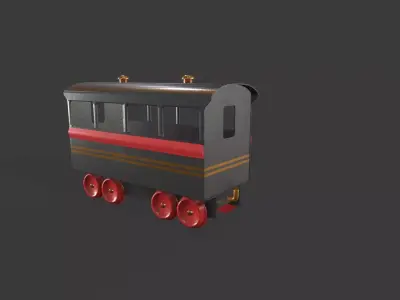 Toy Train Coach Low-poly 3D model