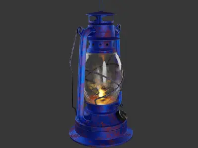 Village vintage  Fire Lamp 3D model
