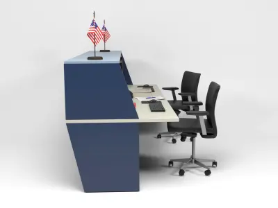 Control Room Table Low-poly 3D model