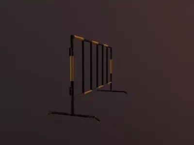 Road Block Barrier Low-poly 3D model