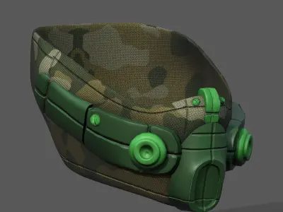 Gas mask respirator scifi futuristic 3d  Low-poly 3D model