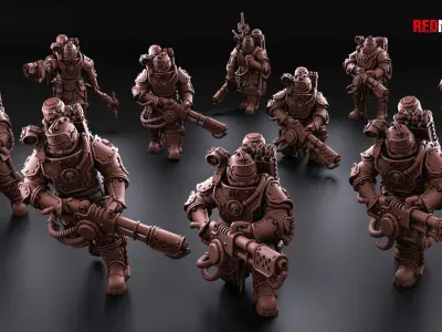 Solar Guard - Flamer Squad - Imperial Force 3D print model