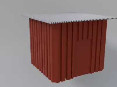 African Ghanaian Kiosk 3D model