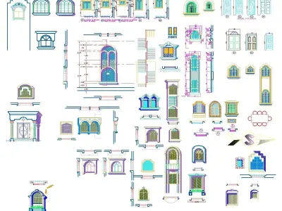 AutoCAD 2D DWG blocks templates drawings 3D model