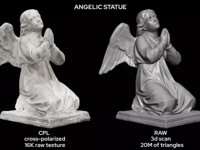 Praying Angel Marble Statue Photogrammetry 3D Scan 41 3D model