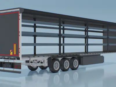  Curtain Trailer Without Canvas Black 