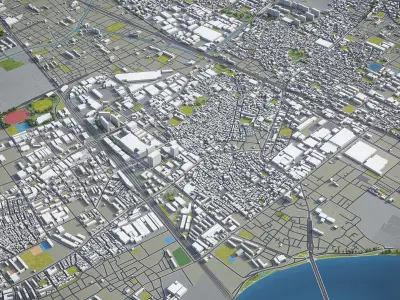 Amagasaki - City 3D Model Low-poly 3D model