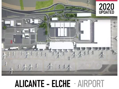 Alicante - Elche Airport - ALC Low-poly 3D model
