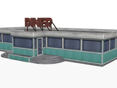 old dining  Low-poly 3D model