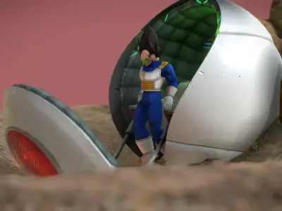 Saiyans Attack Ball Renderable fan art Low-poly 3D model