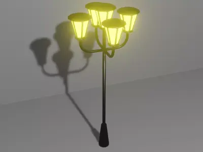 Low Poly Street Lamp Pack Low-poly 3D model