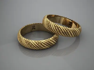 Gold silver RingTwisted Design  3D print model