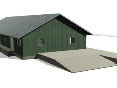 Storage building with roof 3D model