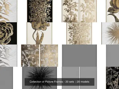 Collection of Picture Frames - 20 sets  3D Model Pack shop