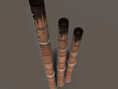 Chimney Low Poly 3d Model5 Low-poly 3D model