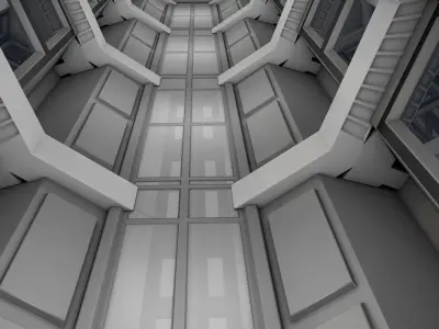 Sci Fi Corridor Low-poly 3D model shop
