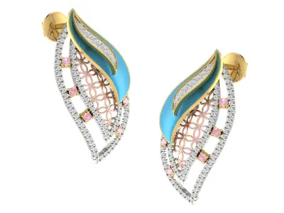 Women Pendant Earring Sets 3dm STL OBJ FBX Renders Details 3D print model 2