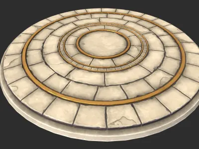 Stylized Stone Floor Circle Low-poly 3D model