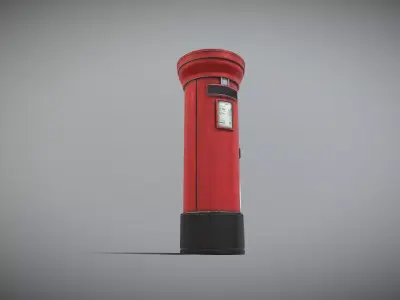 Mail Post Box Low-poly 3D model
