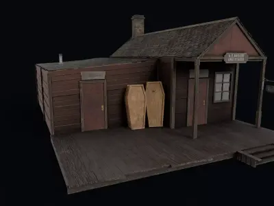 The Undertaker Shop Low-poly 3D model