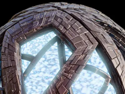 Star Core Space Station alRihla Low-poly 3D model