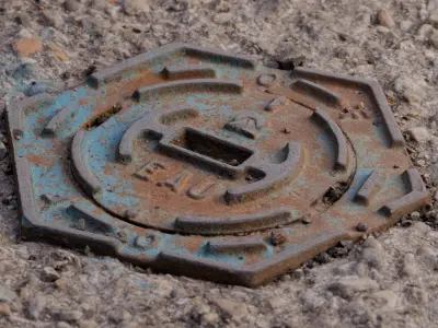 Manhole Water Access High-poly and Low-poly 3D model