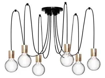Hanging chandelier in black 3D model