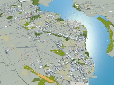 Zhanjiang Guangdong Province China 60km Low-poly 3D model