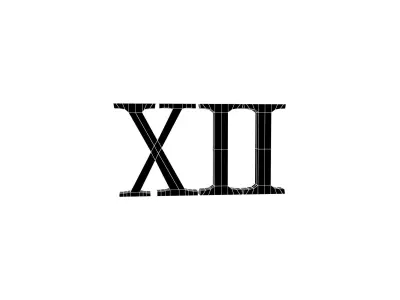 Roman Numerals 12 v1 002 Low-poly 3D model