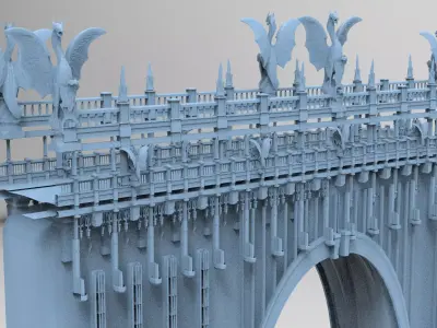 Dragon Bridge Bloodborne inspired walkways 2  3D model