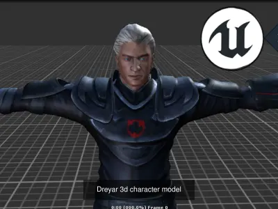 3d-gameready Character man in poses 3D Model Pack