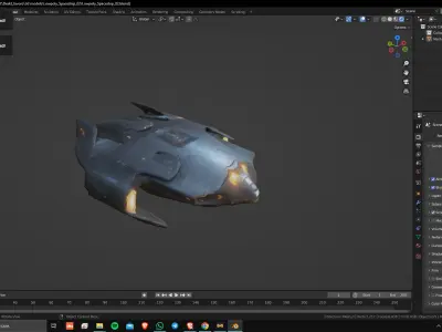 Low Poly Game Ready Spaceship 02 Low-poly 3D model