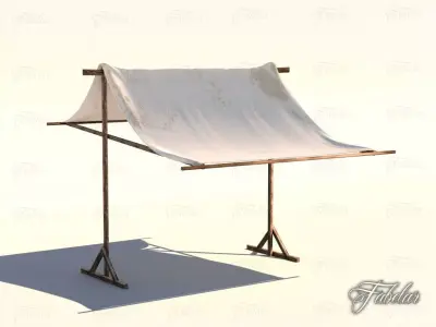 Market stall Low-poly 3D model