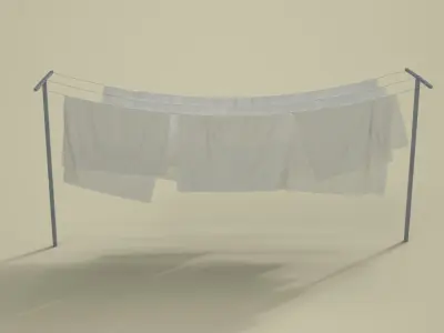 Laundry Sheets on the Rack 3D model