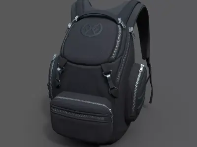 Human Backpack scifi ver 3 Low-poly 3D model