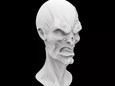 Alien King Bust 3D Print Model 3D print model