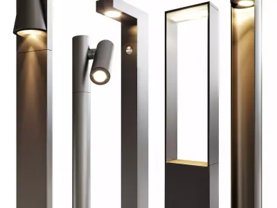 Lucide bollard lights 3D model