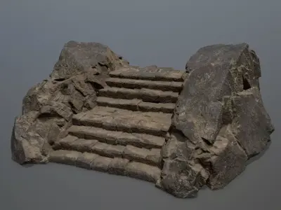 Rock  Gate Low-poly 3D model 6