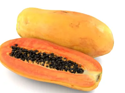 Papaya 01 - Photorealistic  Scan Low-poly 3D model