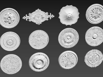 Plaster ceiling medallion 3D model